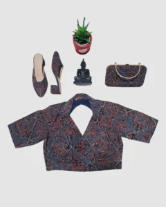 Blue colour neck blouse