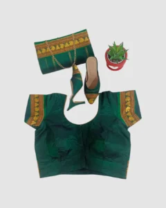 Dark Green Silk with Maroon saree